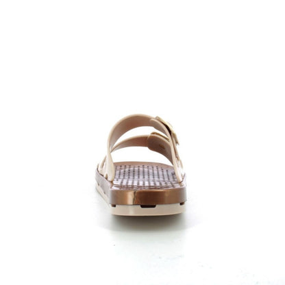 STARTUP sandali donna ciabatte in gomma doppie fibbie beige/brown