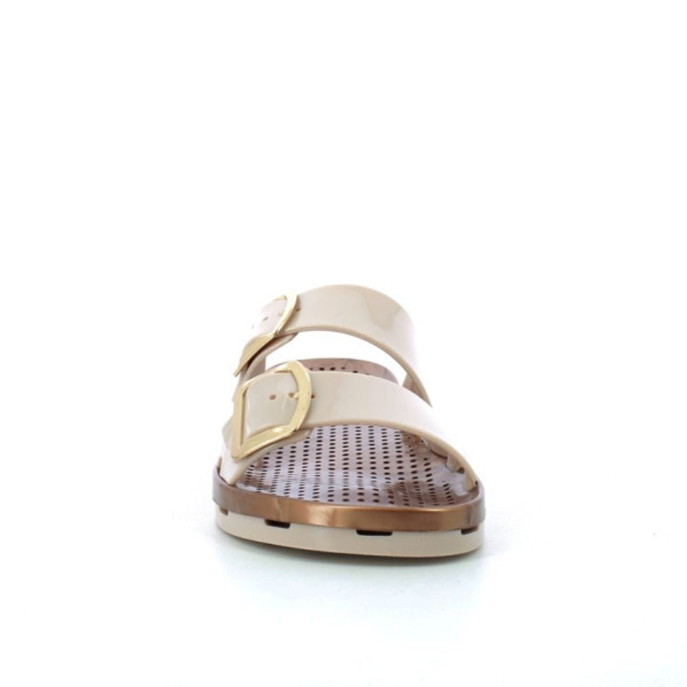 STARTUP sandali donna ciabatte in gomma doppie fibbie beige/brown