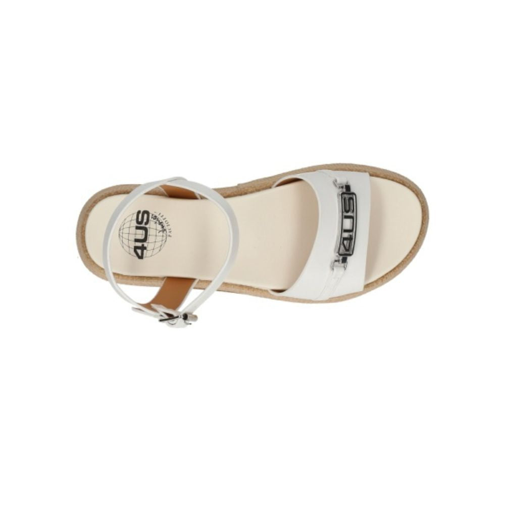 4US PACIOTTI Sandali donna con zeppa Uzm02 White