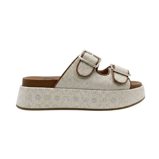 4US PACIOTTI UMZ11 Sandali donna Ciabatta con Doppia Fascia Regolabile Beige