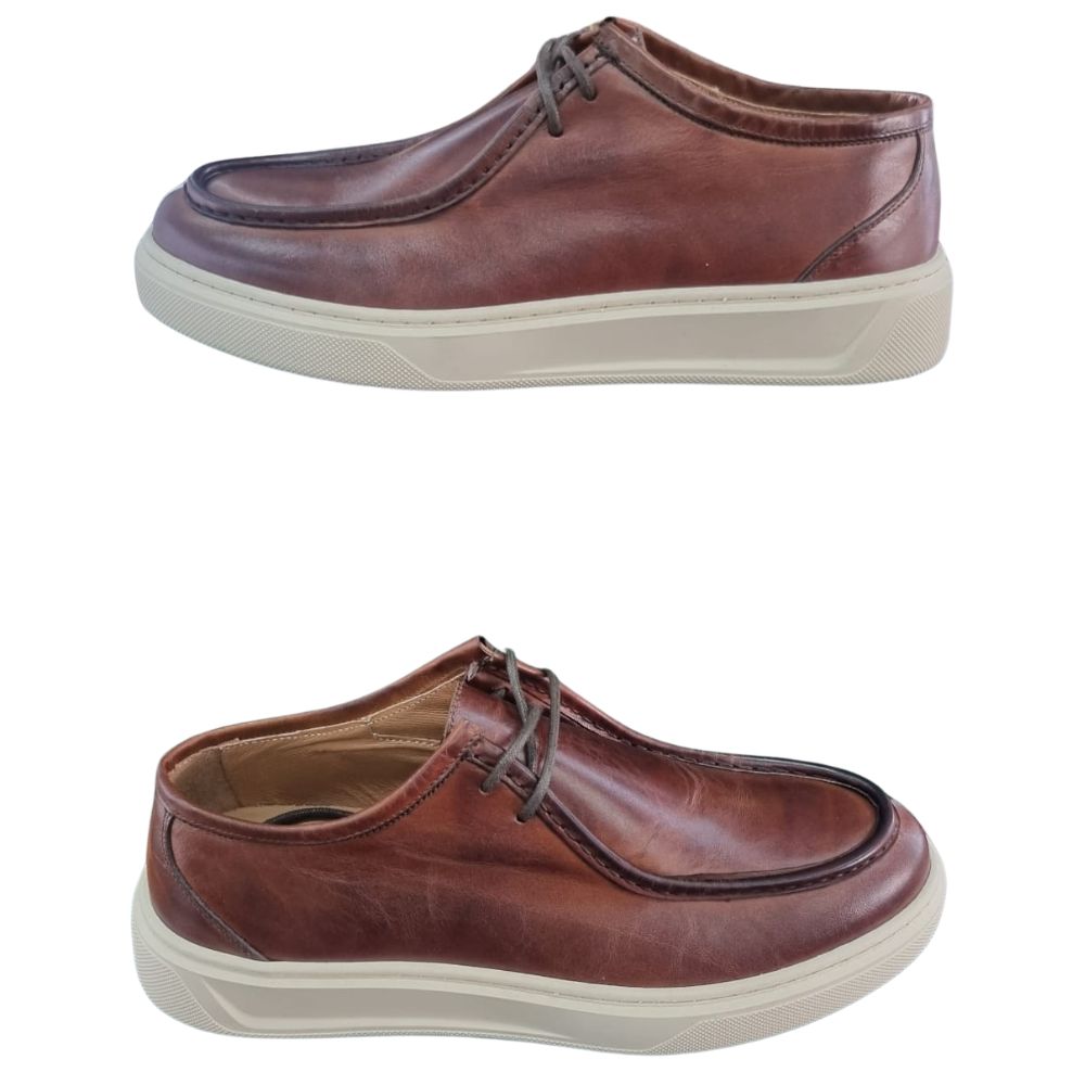 Campanile Collection Scarpe da Uomo modello ingegnere in pelle Col.Marrone