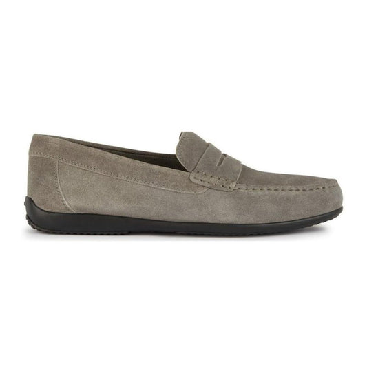GEOX Mocassino "Ascanio", in pelle, traspirante, da uomo GRIGIO