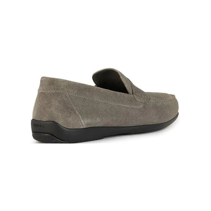 GEOX Mocassino "Ascanio", in pelle, traspirante, da uomo GRIGIO