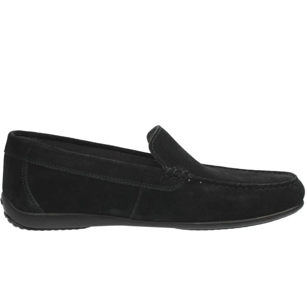 Geox Ascanio - Mocassini Traspiranti In Suede Blu - Uomo Scarpe Mocassini