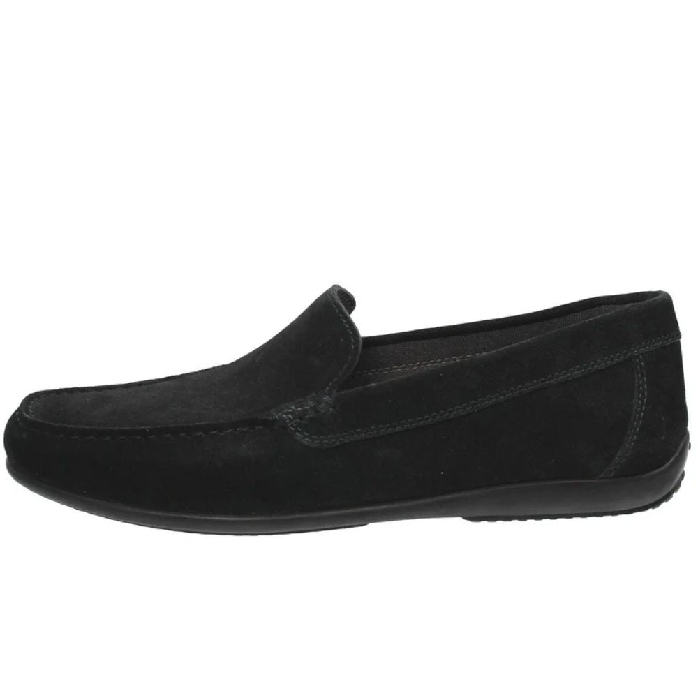Geox Ascanio - Mocassini Traspiranti In Suede Blu - Uomo Scarpe Mocassini