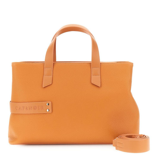 CAFENOIR borsa a mano effetto pelle con grana con passante e logo in tpu arancio