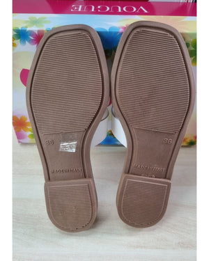 Ciabatte Donna Vougue Bianche in Vera Pelle con Fibbia Dorata - Made in Italy