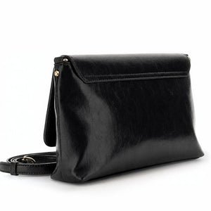CAFENOIR  borsa pochette effetto pelle lucida con dettaglio NERA