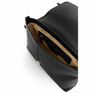 CAFENOIR  borsa pochette effetto pelle lucida con dettaglio NERA