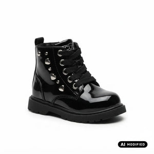 CULT stivale bimba in vernice con cerniera laterale T-761  nero