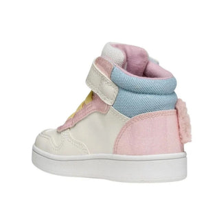 GEOX Scarpe da Bambina a stivaletto con laccio a molla e strappo Col.Bianco