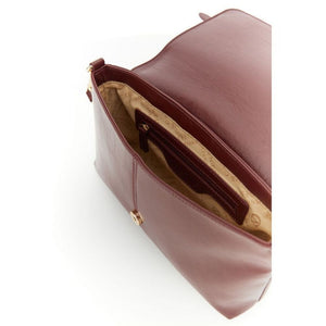 CAFENOIR borsa pochette effetto pelle lucida con dettaglio bordeaux