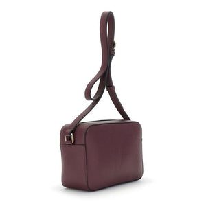 CAFENOIR borsa camera bag con tasca sul davanti, passante e fibbia in metallo bordeaux