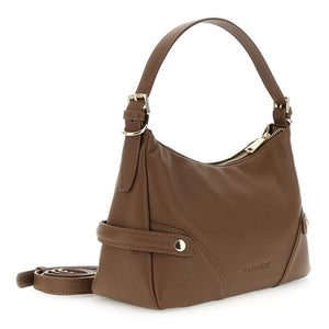 CAFENOIR piccola borsa a spalla effetto pelle con grana con cinghie e fibbie marrone
