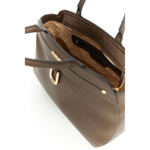 CAFENOIR borsa con manici tubolari effetto pelle con grana e cucitura grossa decorativa t.moro