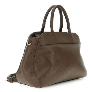 CAFENOIR borsa con manici tubolari effetto pelle con grana e cucitura grossa decorativa t.moro