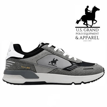 US POLO CLUB Scarpe Da Uomo Col. Grigia Con Dettagli Neri e Bianchi