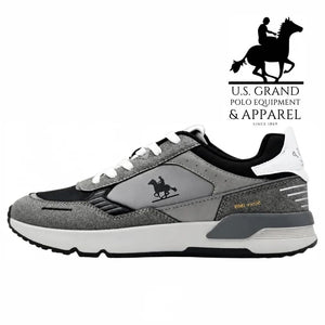 US POLO CLUB Scarpe Da Uomo Col. Grigia Con Dettagli Neri e Bianchi