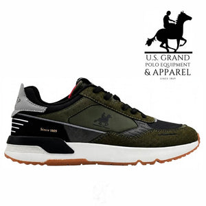 US POLO CLUB Scarpe Da Uomo Col.Verde con Dettagli Neri e Bianchi