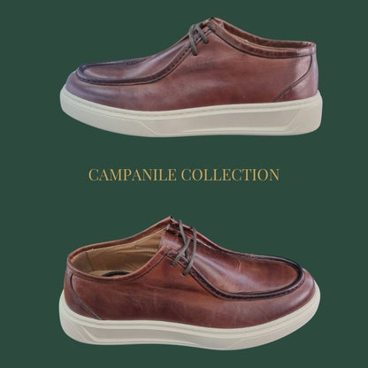 Campanile Collection Scarpe da Uomo modello ingegnere in pelle Col.Marrone