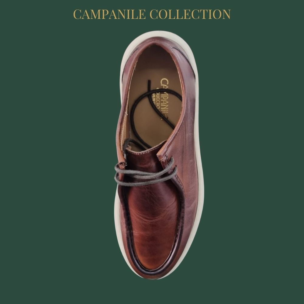 Campanile Collection Scarpe da Uomo modello ingegnere in pelle Col.Marrone