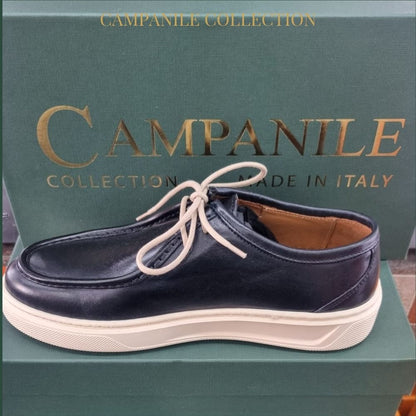Campanile Collection Scarpe da Uomo modello ingegnere in pelle Col.Blu