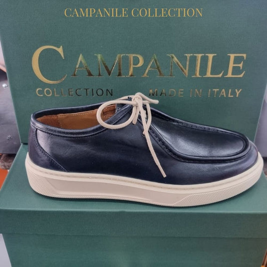Campanile Collection Scarpe da Uomo modello ingegnere in pelle Col.Blu