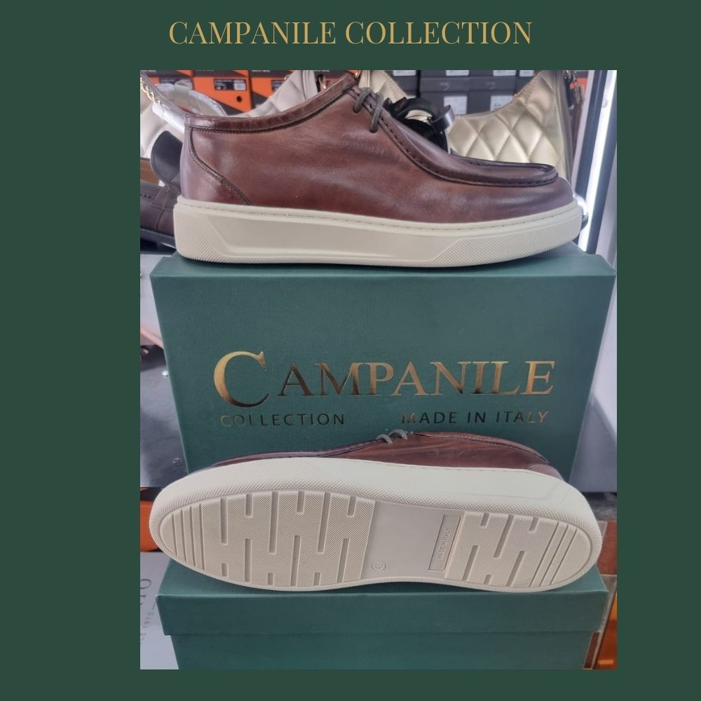 Campanile Collection Scarpe da Uomo modello ingegnere in pelle Col.Marrone